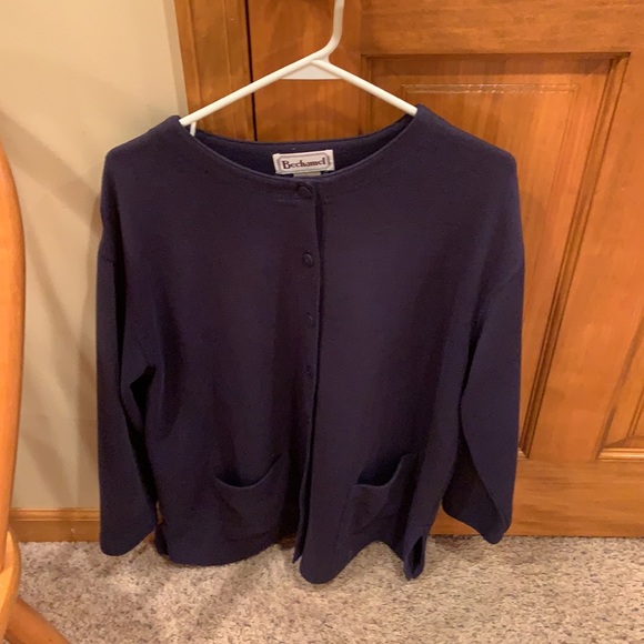 Large navy blue button down cardigan - Picture 3 of 3